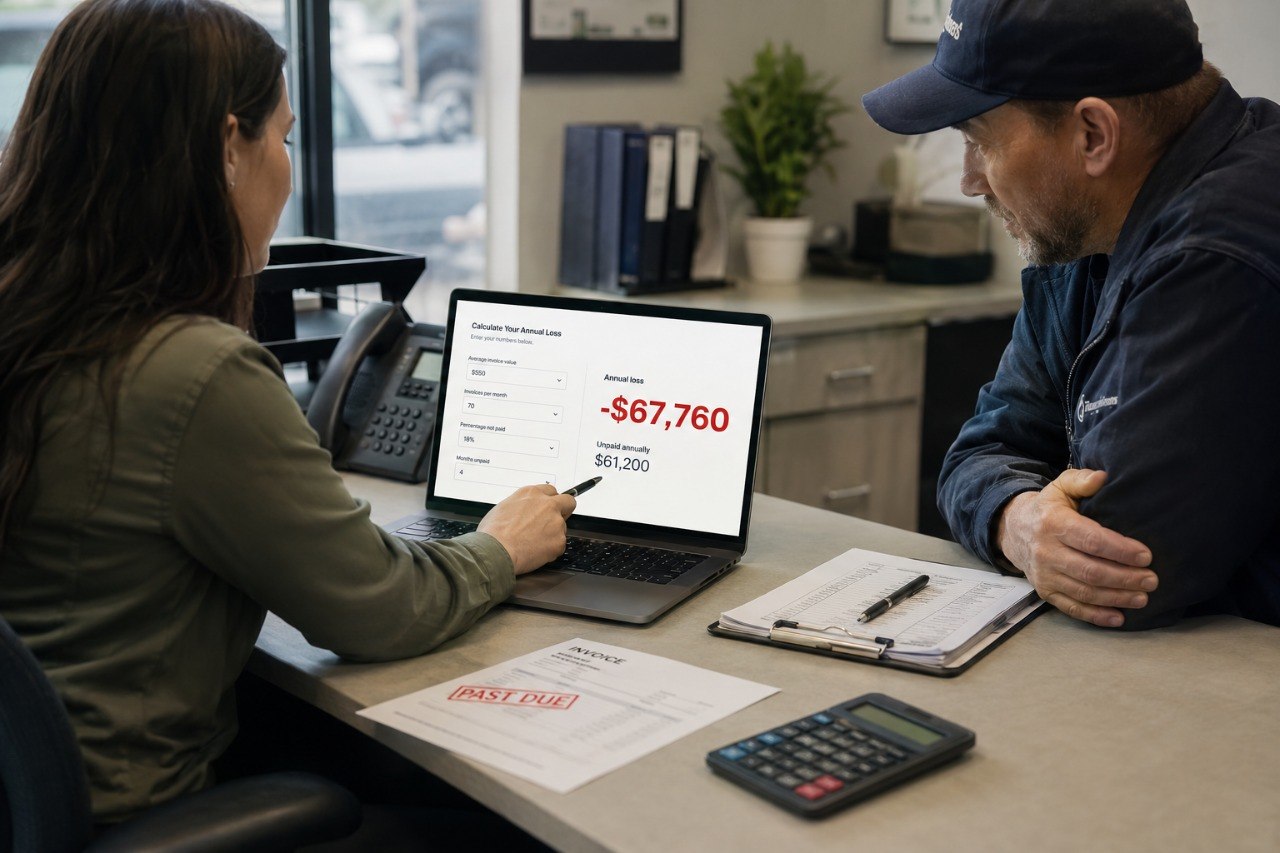 Cash Flow Calculator estimate shown on a laptop during a cash-flow consultation